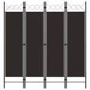  4-tlg. Raumteiler Braun 160 x 180 cm 