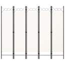  5-tlg. Raumteiler Weiß 200x180 cm