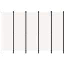  5-tlg. Raumteiler Weiß 250x180 cm