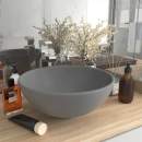  Luxus-Waschbecken Rund Matt Hellgrau 32,5x14 cm Keramik