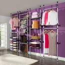  Teleskop-Garderobe mit Stangen Aluminium
