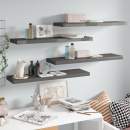  Schweberegale 4 Stk. Hochglanz-Grau 90x23,5x3,8 cm MDF