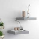  Schweberegale 2 Stk. Grau 23x23,5x3,8 cm MDF