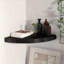 323919  Floating Corner Shelf Black 35x35x3,8 cm MDF