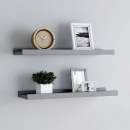  Bilderleisten 2 Stk. Grau 40x9x3 cm MDF