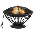  Feuerstelle mit Schürhaken 75 cm XXL Stahl