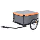  Fahrradanhänger Grau und Orange 65 kg