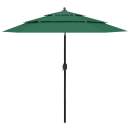 Sonnenschirm mit Aluminium-Mast 3-lagig Grün 2,5 m
