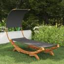  Sonnenliege mit Dach 100x200x126 cm Bugholz Massiv Anthrazit