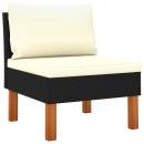  Mittelsofa Poly Rattan und Eukalyptus Massivholz