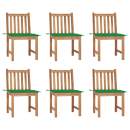 Gartenstühle 6 Stk. mit Kissen Massivholz Teak