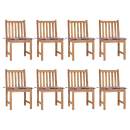 Gartenstühle 8 Stk. mit Kissen Massivholz Teak